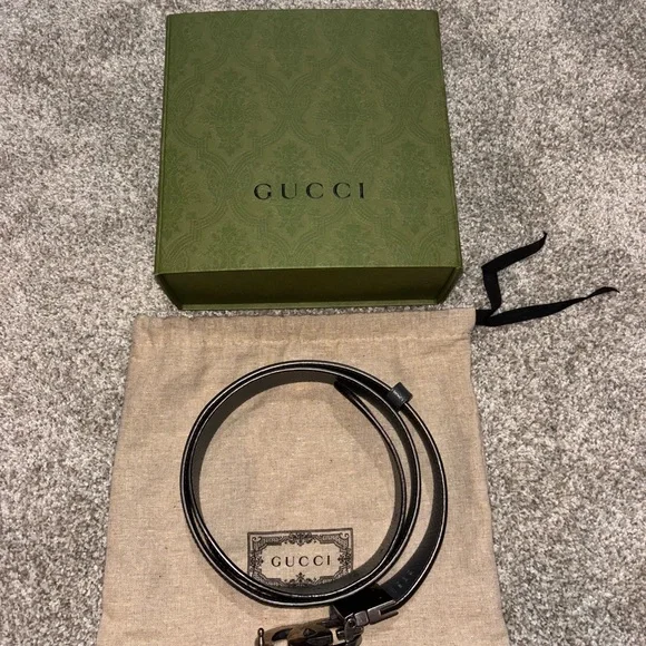 Gucci Graphite Grey GG Loafers and Belt - Picture 7 of 7